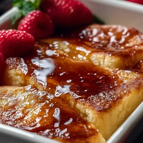 A bowl of food with strawberries and sauce.