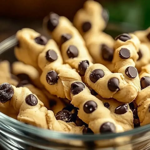 A bowl of chocolate chip cookies.