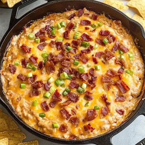 A pan of bacon and cheese with green onions.