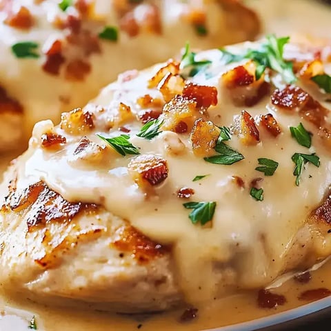 A plate of food with bacon and cheese.