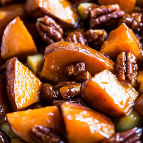 A close-up view of sliced apples.