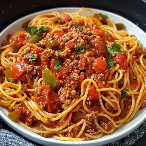 A bowl of spaghetti with meat sauce.