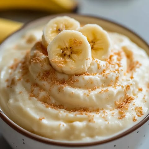 Bowl full of creamy banana goodness.