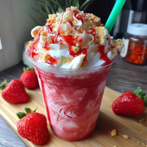 A cup of strawberry milk with a green straw.