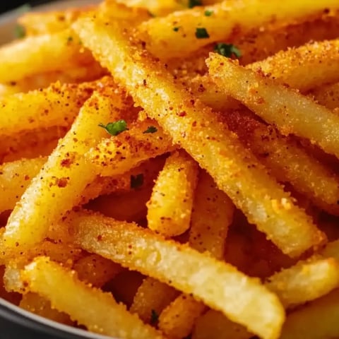 Bowl of loaded fries with a sprinkle of fresh parsley up top.