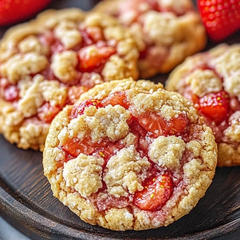 A thick cookie loaded with strawberries on top.