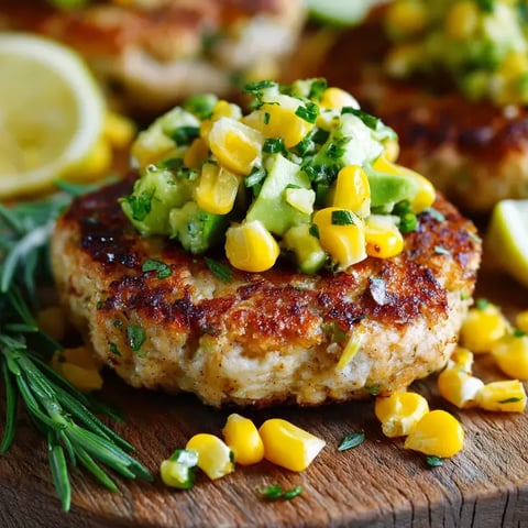 Loaded plate topped with savory burgers and a lemon slice.