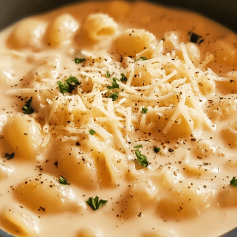 A bowl filled with cheesy macaroni.