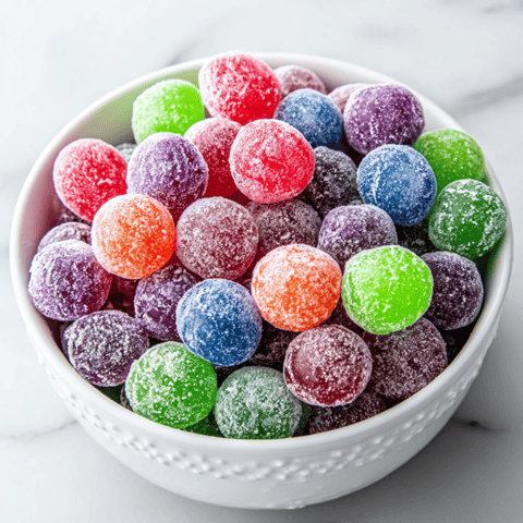 A bowl filled with vibrant candy treats.