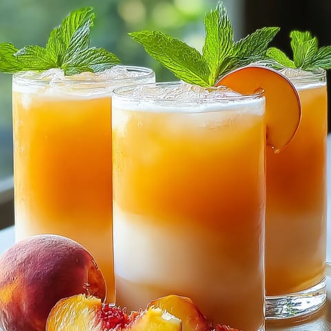Two glasses of orange juice with mint garnish.