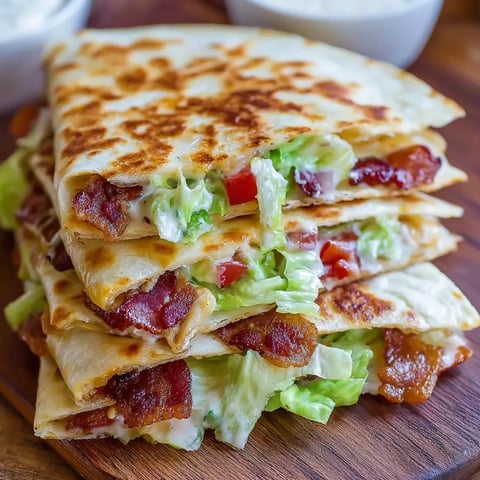 Stack of sandwiches with bacon and green lettuce.