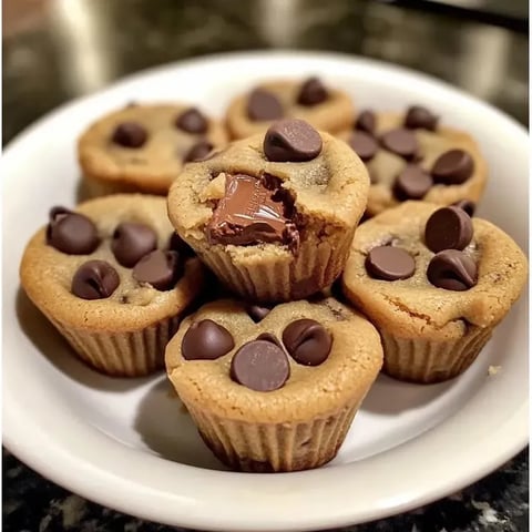 Plate with cookies and chocolate chips.