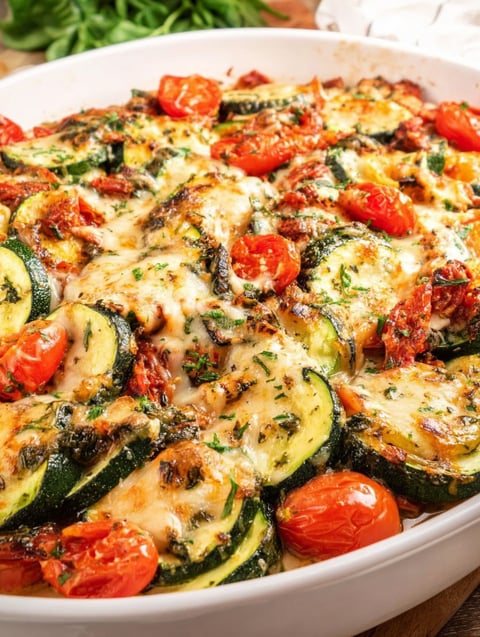 A Tuscan Chicken Zucchini Casserole.