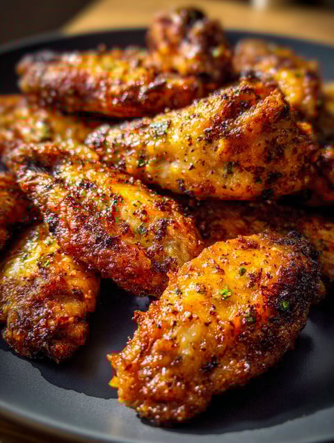Crispy baked ranch chicken wings.