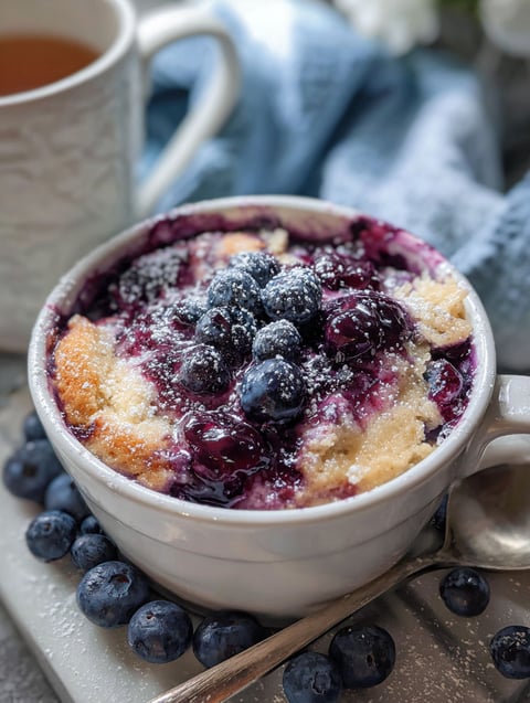 A bowl of blueberry jam protein baked oats.