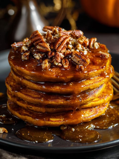 Pumpkin Praline Pancakes.