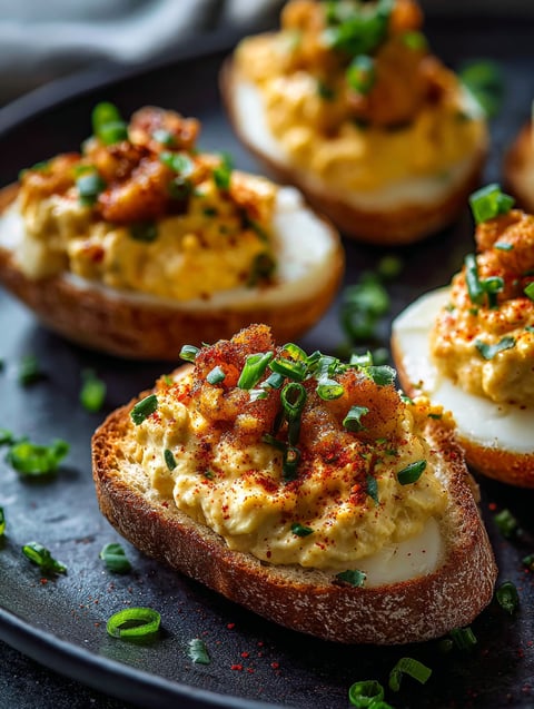 Spicy Bayou Deviled Eggs.