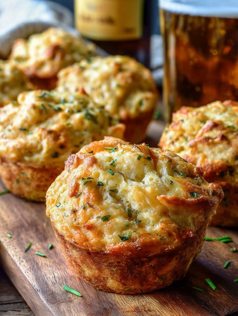 A plate of beer cheese muffins.