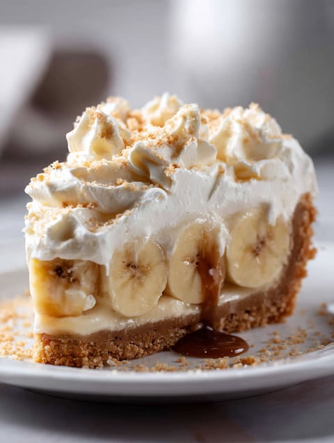 A slice of banana cream pie.