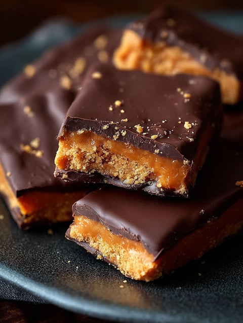 A close up of a homemade butterfinger.