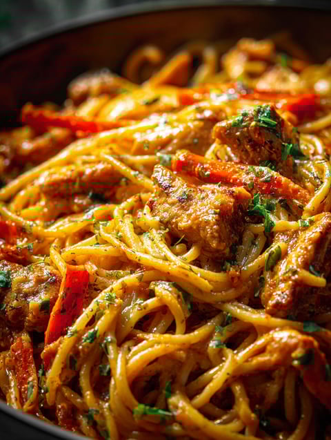 A delicious meal of Cowboy Butter Chicken Pasta.