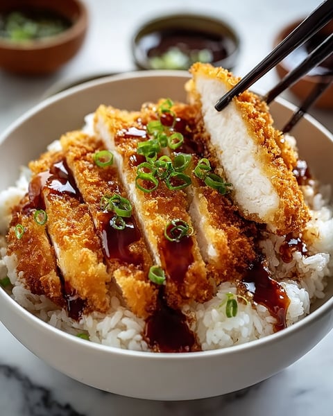 A bowl of food with chopsticks and sauce.