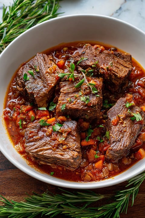 A bowl of Italian pot roast.
