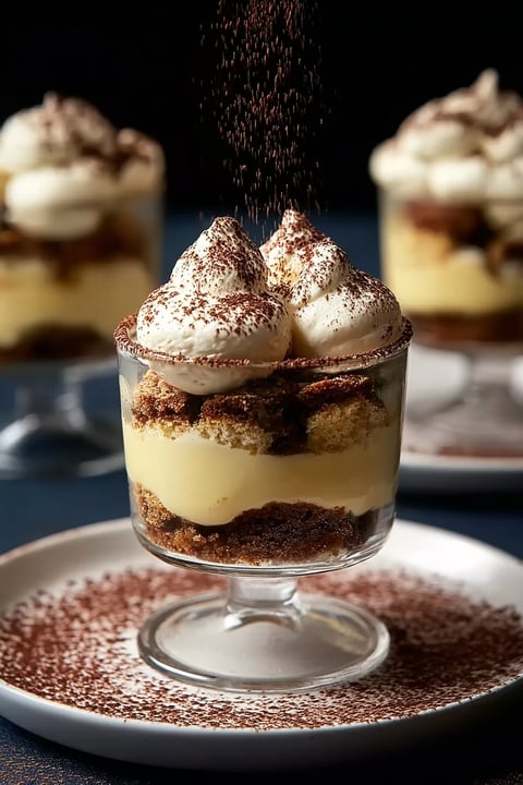 A close up of a dessert with whipped cream and chocolate.