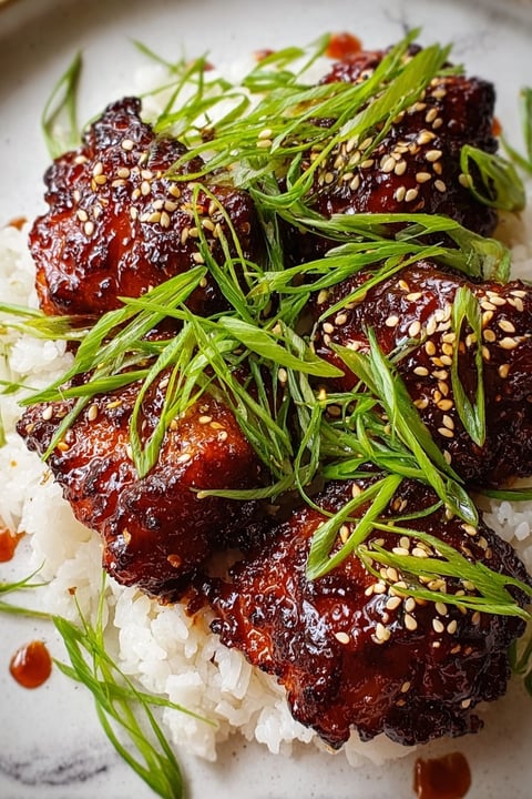 Sticky Honey Gochujang Chicken.