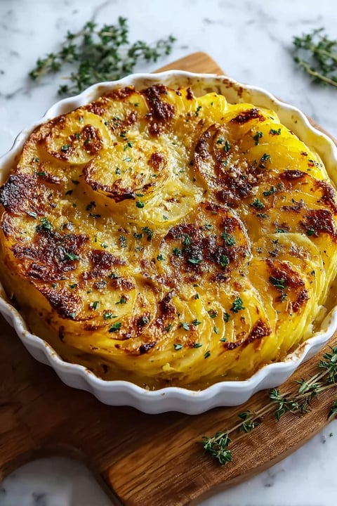 A dish of spaghetti squash au gratin.