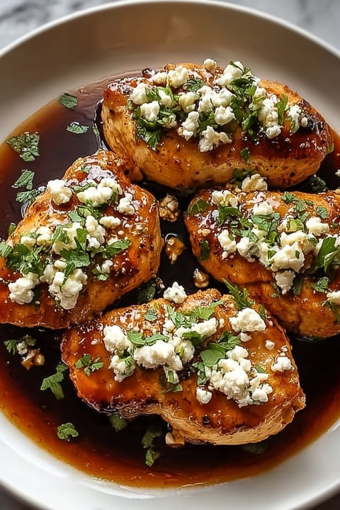 A plate of fried chicken with blue cheese and honey.