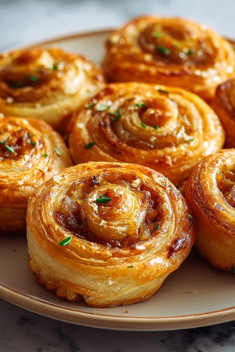A plate of cheesymite scrolls.