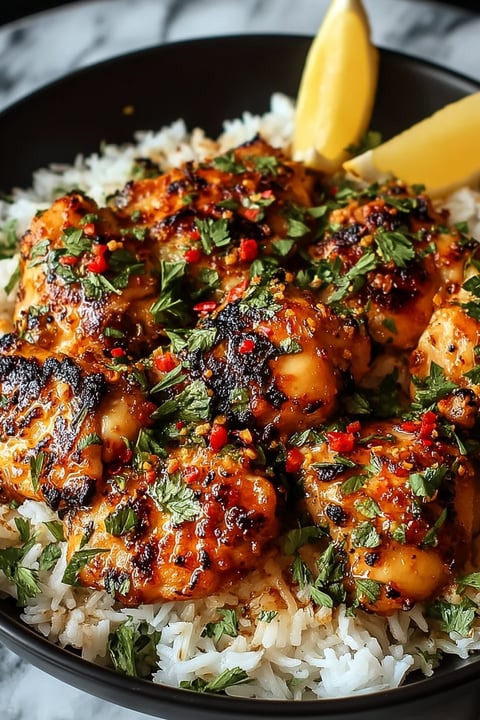 A plate of juicy Persian chicken.