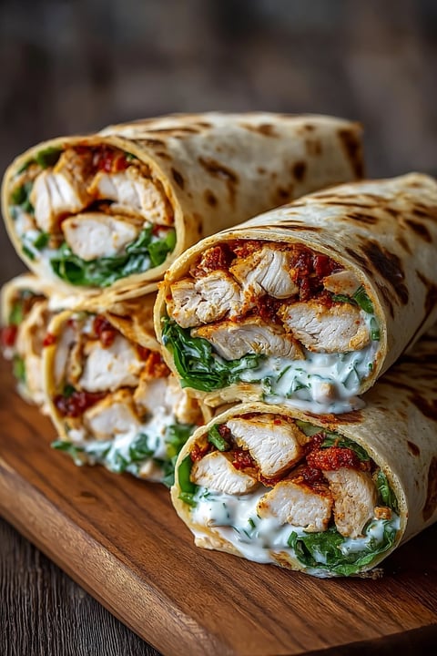 A crispy air fryer chicken wrap.