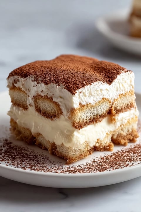 A slice of pumpkin spice tiramisu.