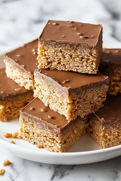 A plate of peanut butter bars.